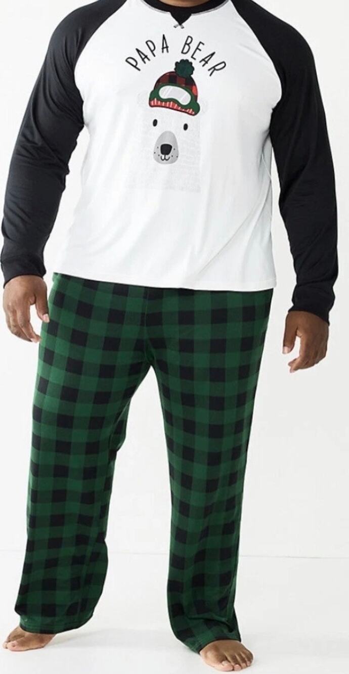 Papa Bear Cuddl Duds Pajama Set Men’s L NWT